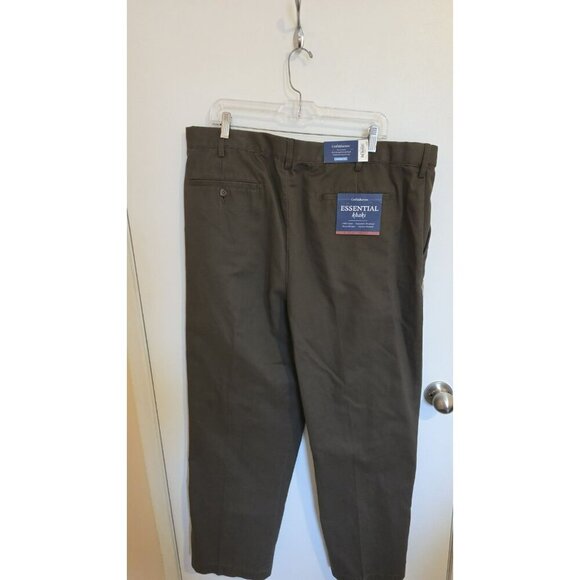 Croft & Barrow Pants Men 38x30 Brown Flat Front Professional Office Mistag As 44 - Picture 2 of 14